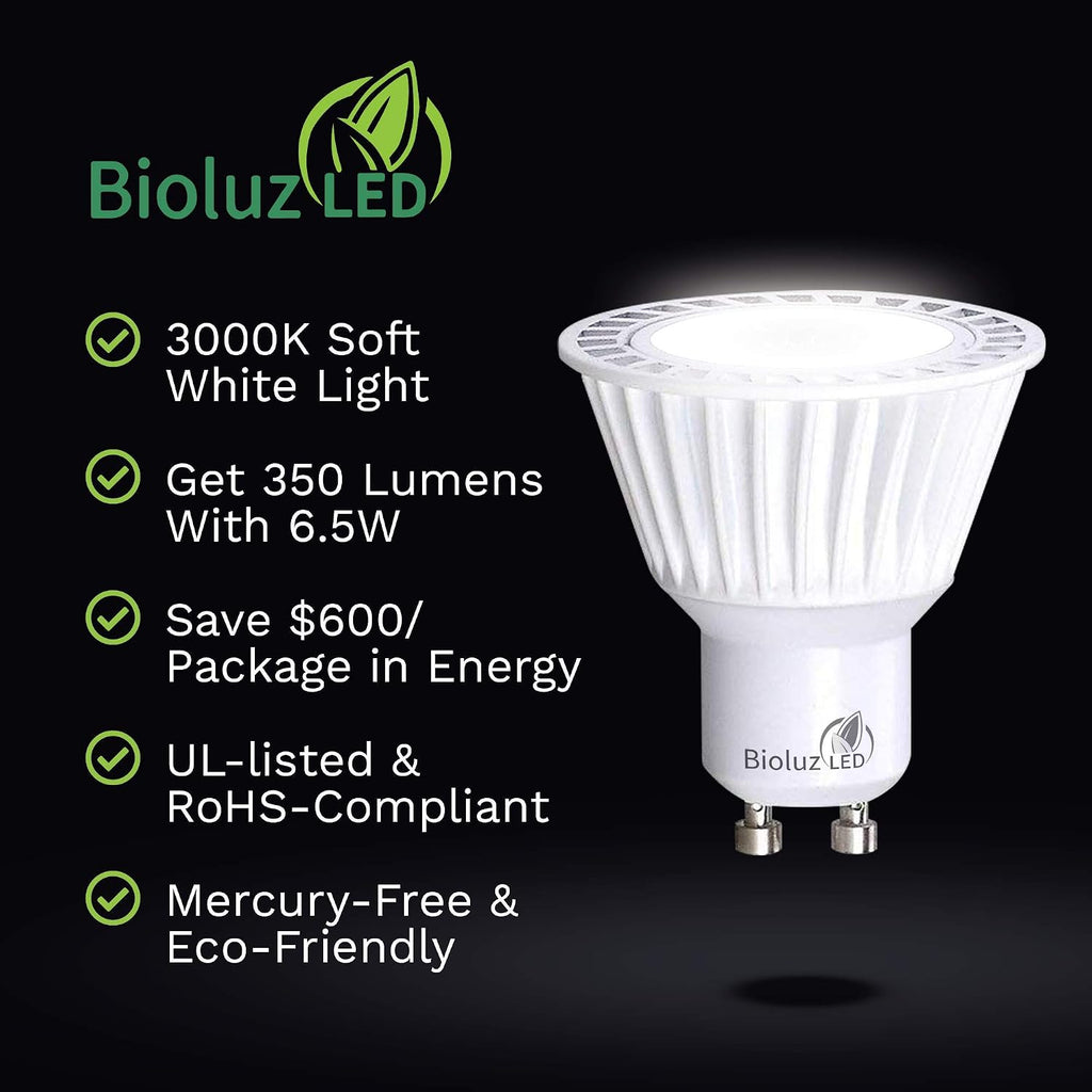 5 Pack LED Bulbs Commercial Grade GU10 LED Light Bulb Dimmable 3000K, 50W Halogen Replacement, LED Lights Decor, 120V