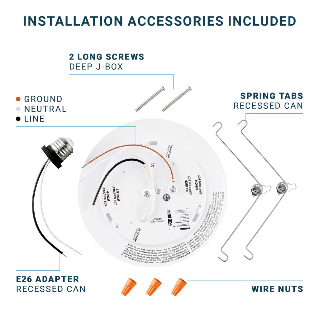 24 Pack 5/6 Inch Dimmable 5CCT LED Disk Lights, 15W Flush Mount Ceiling Disc, Low Profile Lighting Color Selectable