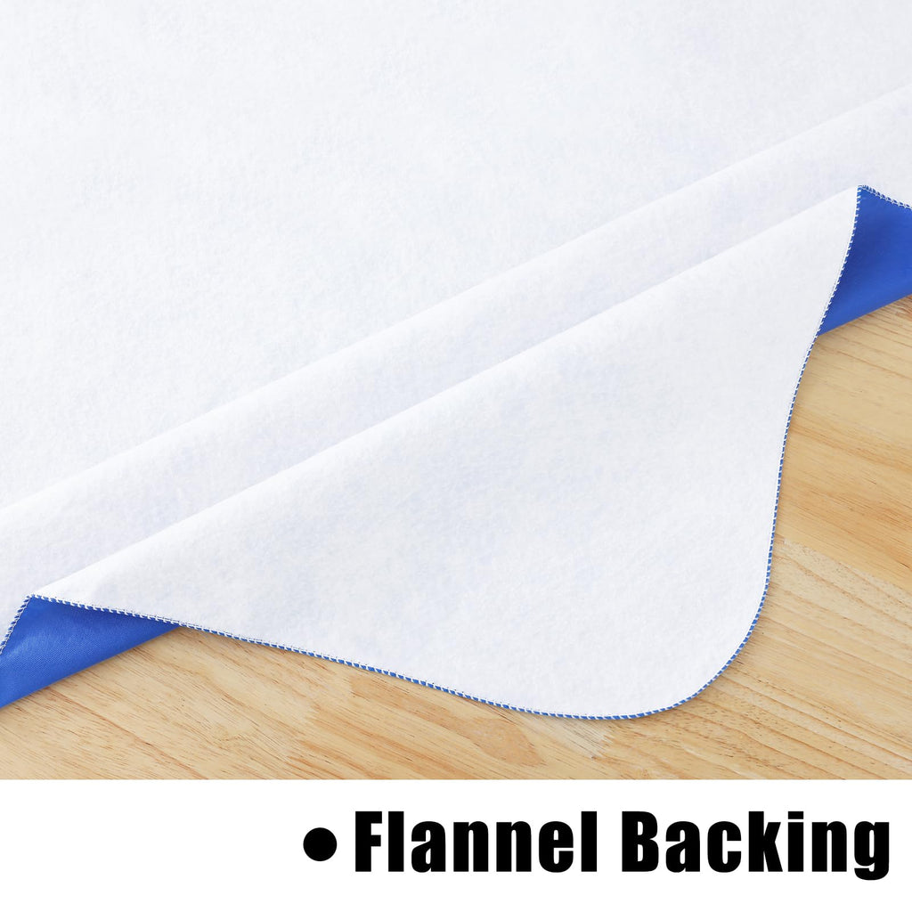 Rectangle Blue Vinyl Waterproof Tablecloth with Flannel Backed