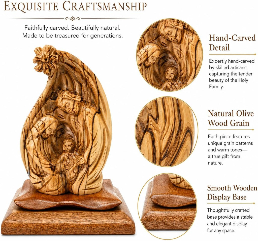 Handcrafted Olive Wood Nativity Scene Handmade Christmas Decor from Bethlehem