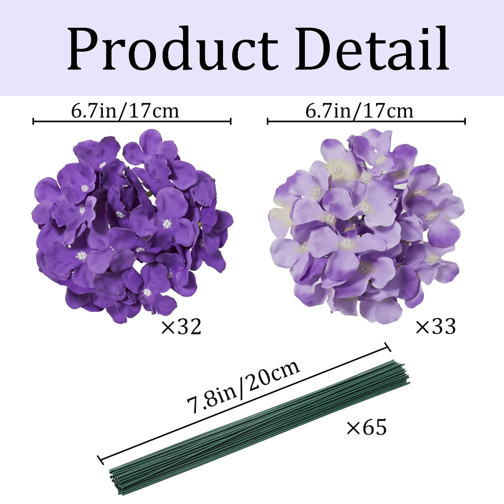65Pcs Mixed Purple Artificial Bulk Decor