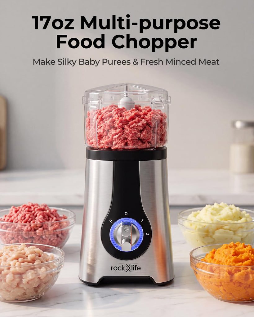 Blender and Food Processor Combo, 5-in-1 Countertop Blender with 42 oz Pitcher, 24 oz Travel Cup, 17 oz Chopper and