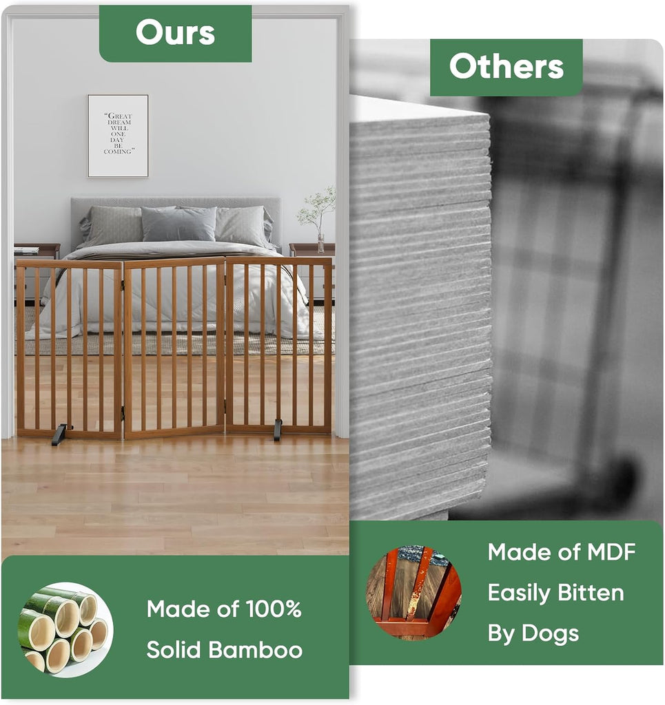 Dog Gates for Doorways, Tall Dog Gate Indoor, Foldable Pet Gates for Doorways Bedroom, Freestanding Puppy Gate