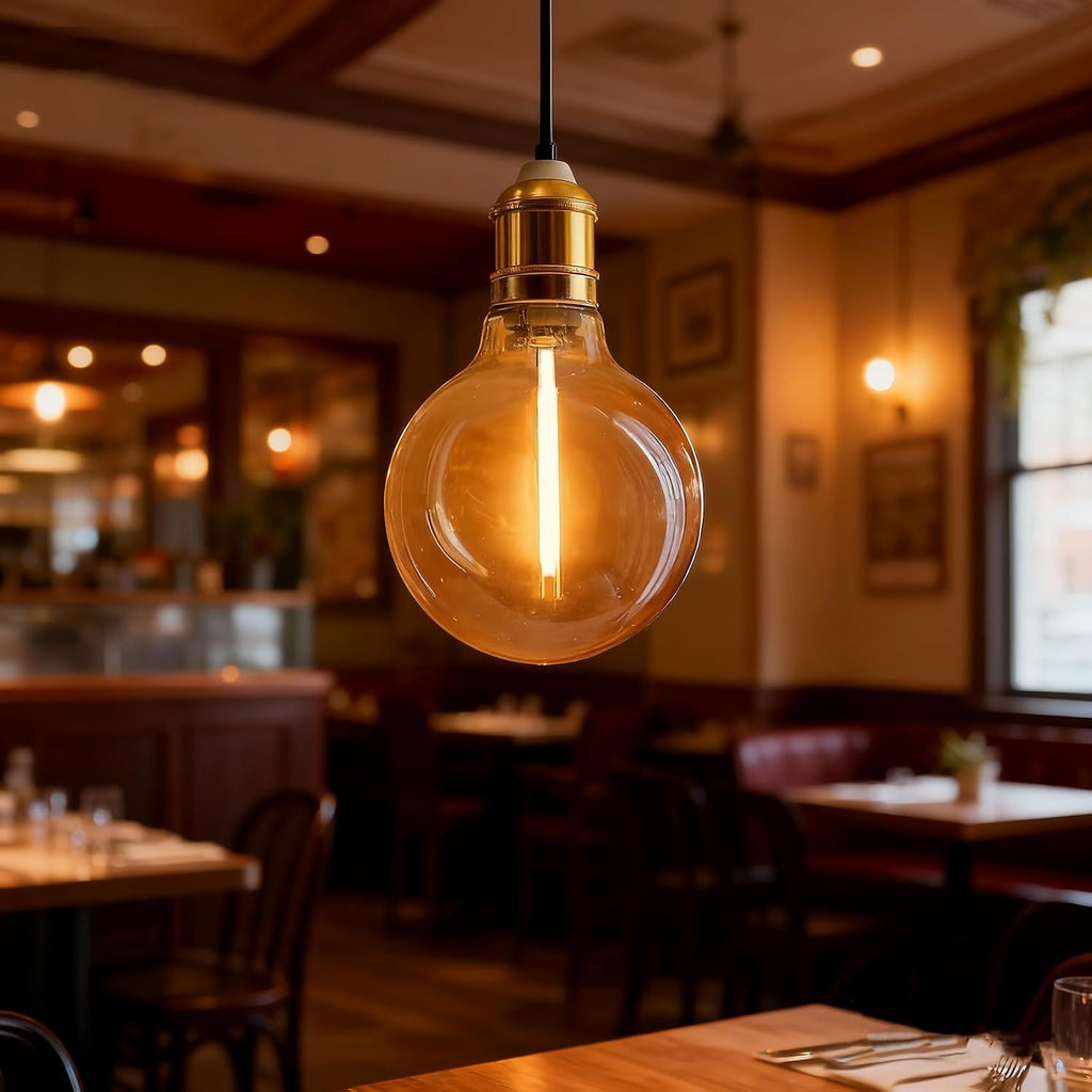Dimmable Large Globe Light Bulbs, G30 E26 Amber 2200K Warm White 4W