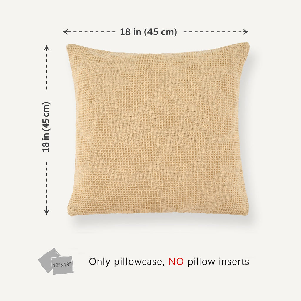 100% Cotton Waffle Pillow Covers Set of 2 18"x18"