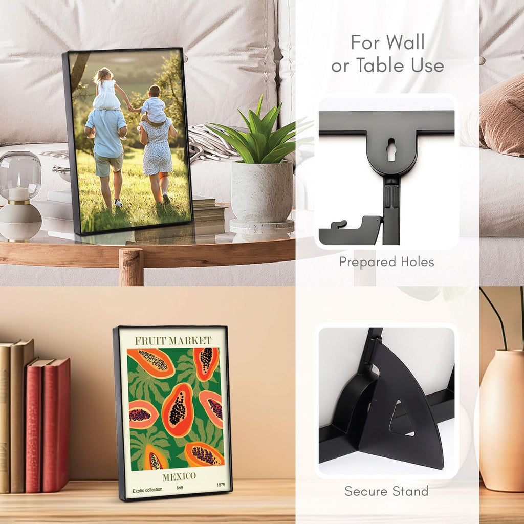 5x7 Picture Frame Set - Front Loading 5 x 7 Frames - Display for Wall Artwork, Accent Piece, Photographs - Minimalist