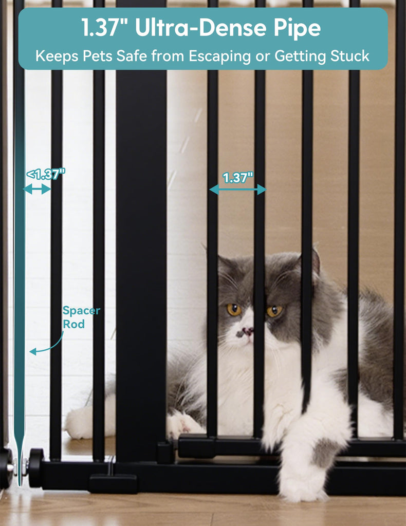 55" Extra Tall Pet Gate, 29"-40" Wide Tall Dog Gate, Black
