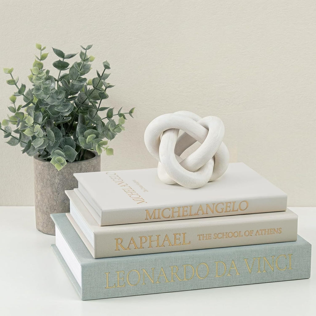 Linen Faux Book Box Set of 3, Decorative Books for Shelves, Fake Books for Decoration with Secret Compartment, Modern