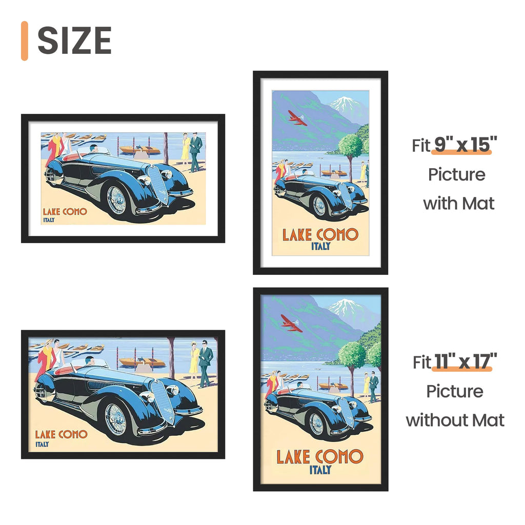 11x17 Picture Frame, Gallery Wall Frames Set of 5, Black