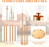 5 Arm Candelabra Centerpieces for Tables 42.5'' Tall Floor Candle Holder Metal Candlestick Stand with Acrylic