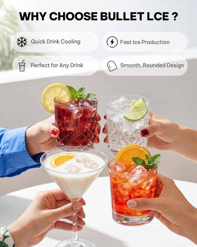 Ice Maker Countertop, Portable Ice Machine with Carry Handle, Self-Cleaning Ice Makers with Basket and Scoop, 9 Cubes