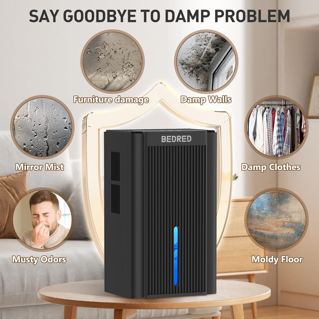 Dehumidifier, 95OZ Dehumidifier for Home 1000 Sq.Ft - Quiet with Auto Shut Off & Relaxing 7 Color Ambient Light