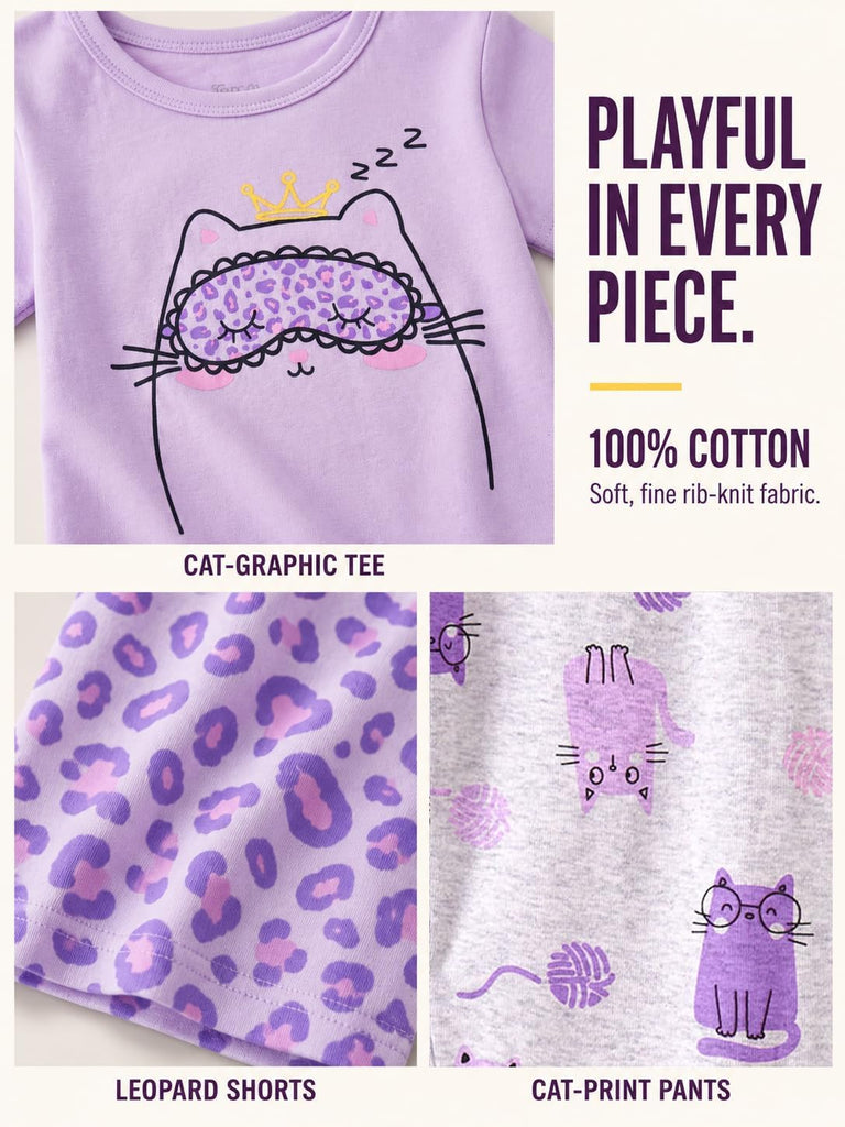 Little & Big Girls Cotton Knit Pajamas, Piece Set