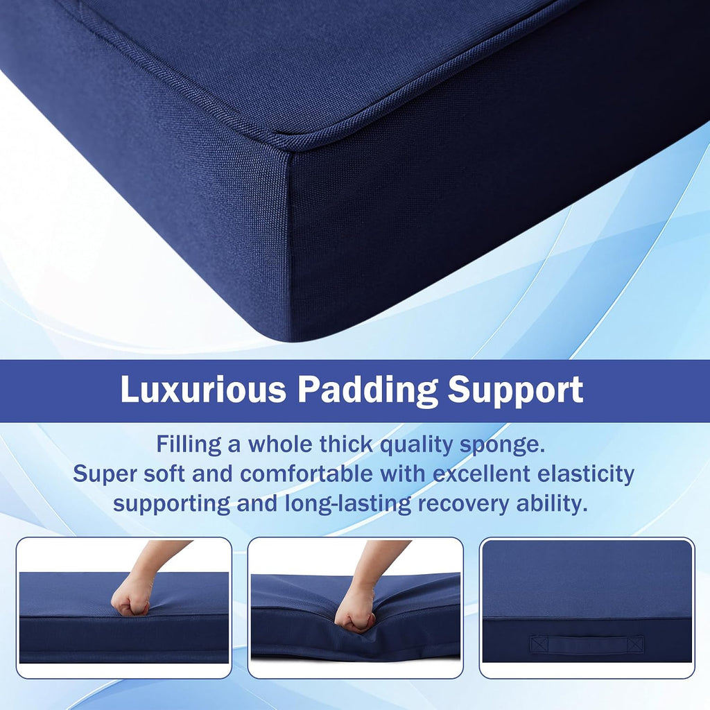 Patio Chair Cushions, 19" x 19" x 3" Outdoor Chair Cushions Set of 4, Waterproof Outdoor Cushions Furniture, Outdoors