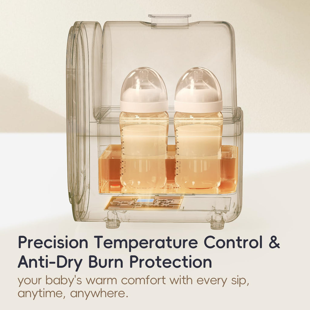 Bottle Warmer for Breastmilk, 11-in-1 Double Bottle Warmer Large Touchscreen with Night Light, Detachable for Easy