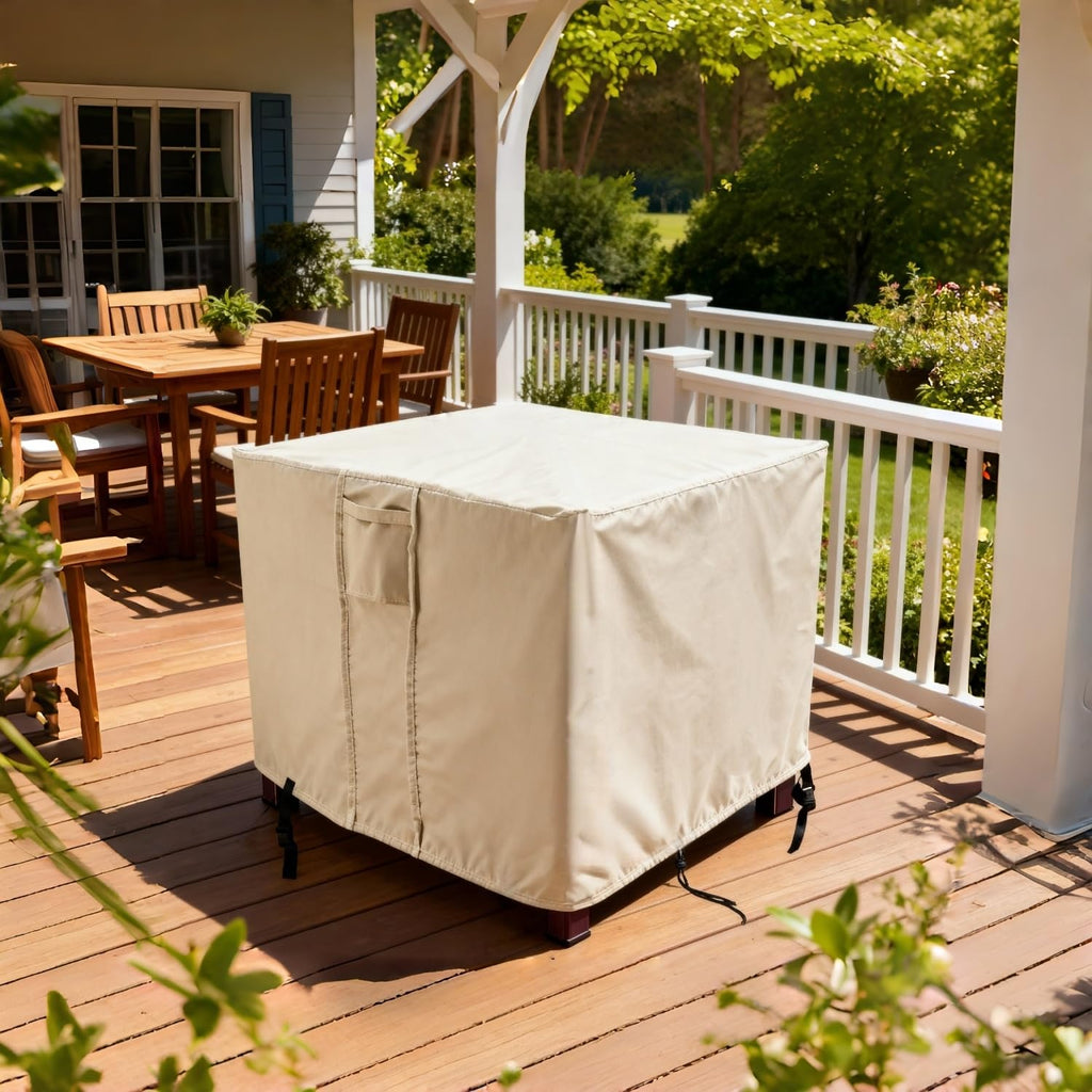 Fire Pit Cover 32x32x25in, 600D Square Firepit Covers