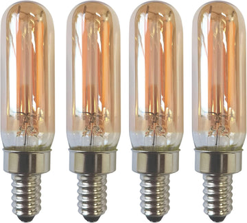 Dimmable 2 Watt E12 Base T6 Led Candelabra Light Bulbs Warm White 2200K Amber Glass 120lm 120V Dimmable T20 Eye