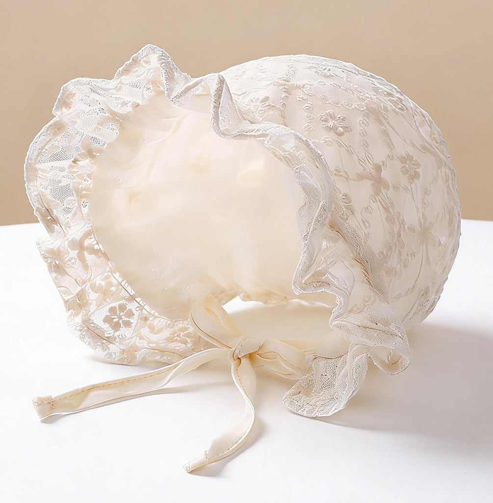 Baby Girls Boys-Bonnet-Infant-Double Layer-Sun Hat-Toddlers-Lace Court Cap