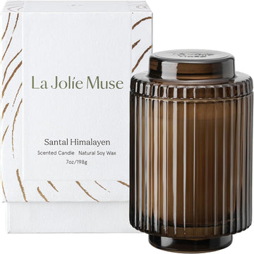 Sandalwood Scented Candles, Natural Soy Wax, 7 oz