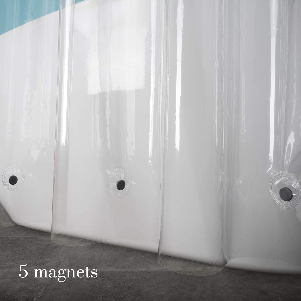 72 x 108 inch Extra Long Clear Shower Curtain Liner with 5 Magnets, PVC Free Thick EVA Shower Liner, Heavy Duty