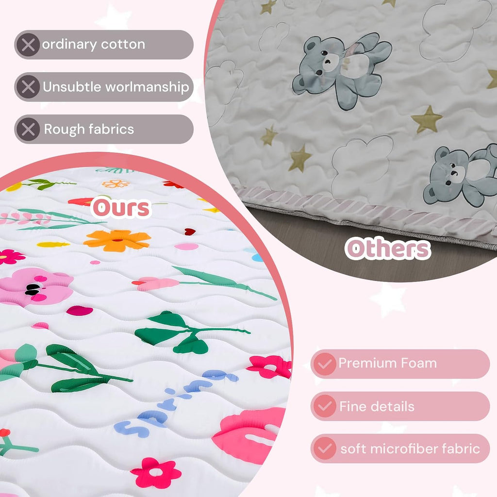 Baby Play Mat for Floor, 72'' x 48'' Thicken Foam Soft Padded Mat for Baby, Playpen Mat for Toddlers Infant Kids