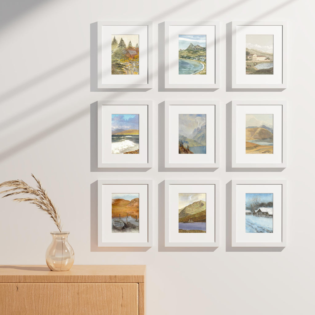 8x10 Picture Frames Set of 9 for Wall or Tabletop Display, White