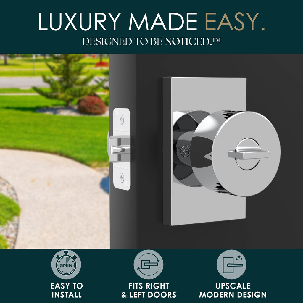 Laura Keyed Entry Door Knob Chrome - Reversible