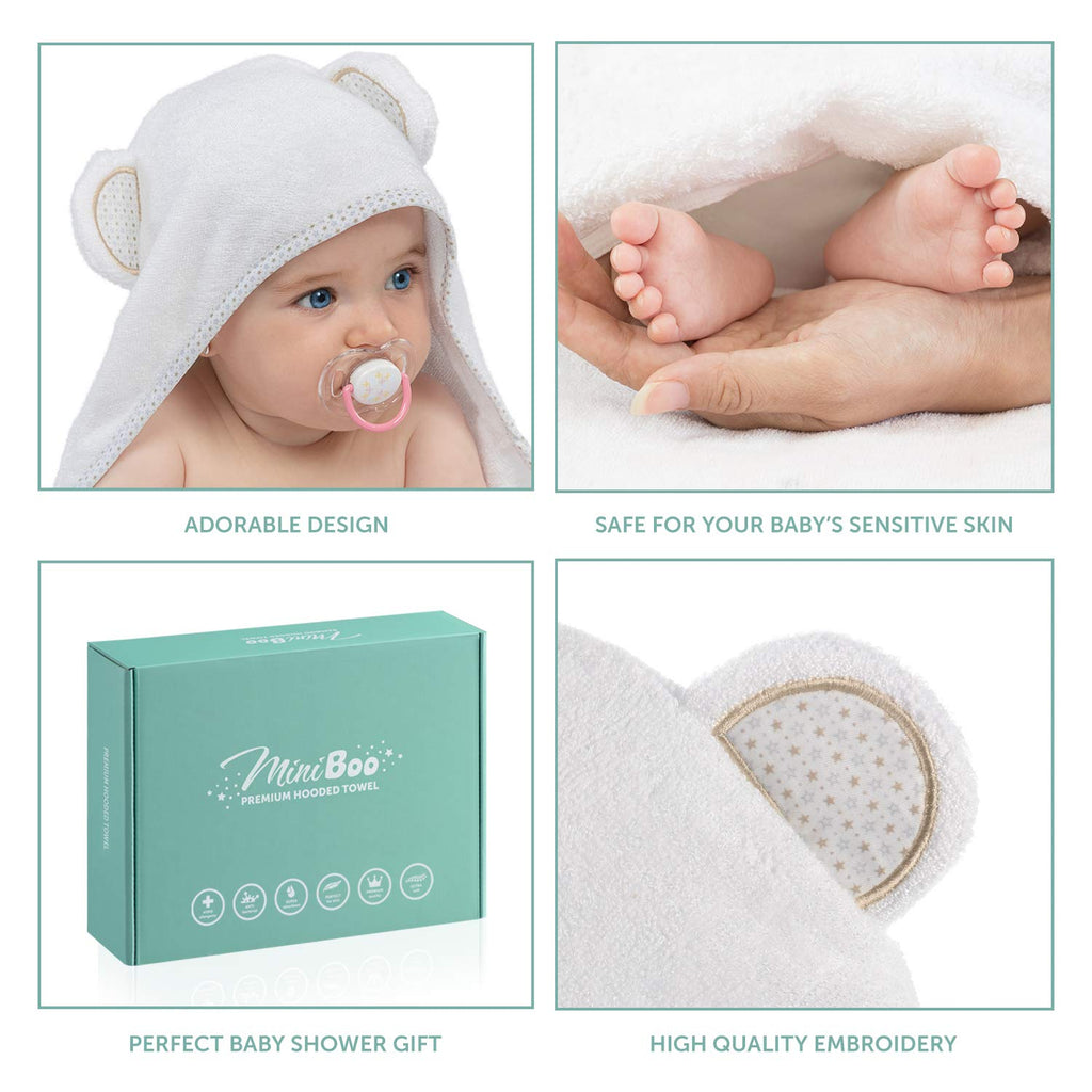 Hooded Baby Towels for Newborn - Super Soft Baby Bath Towels with Hood, Highly Absorbent Viscose Made from Bamboo
