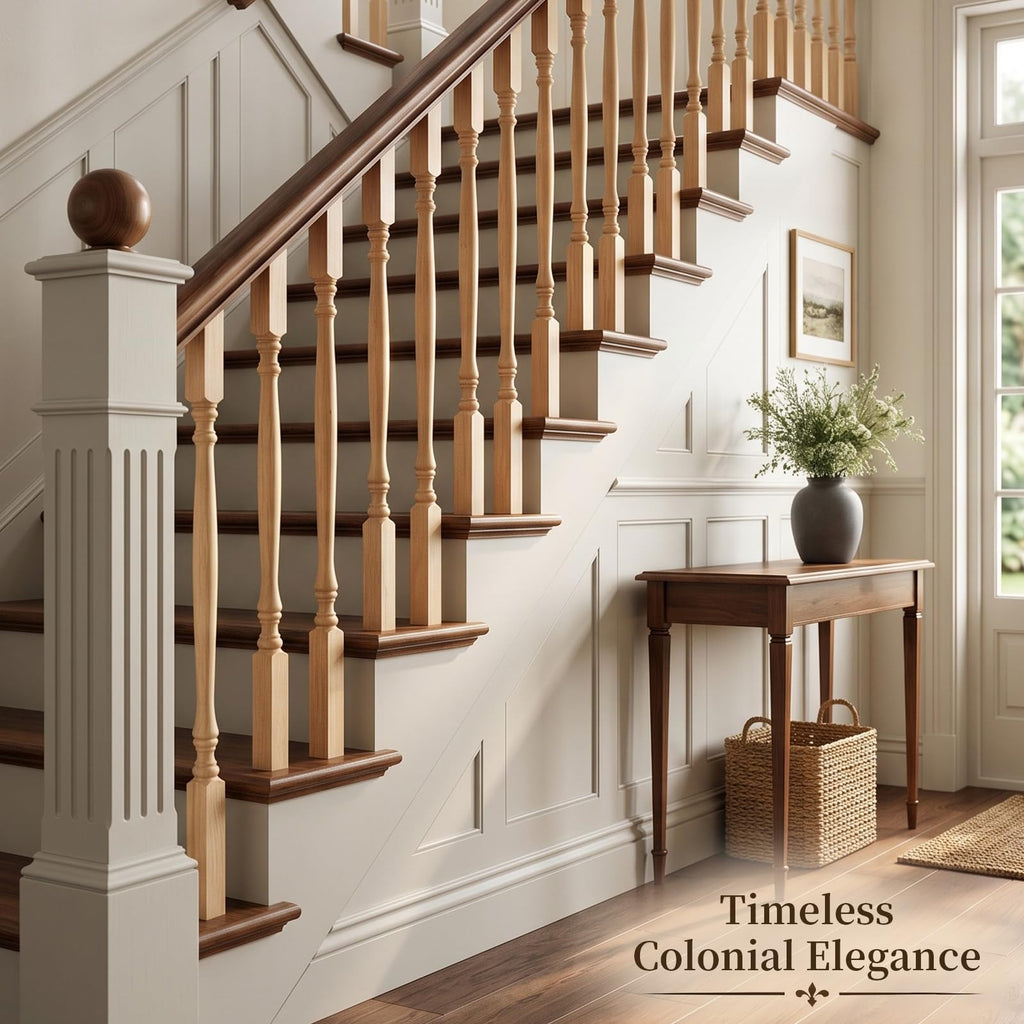 10 Pack Primed Rubberwood Railing Spindles, 35-3/4 Inch