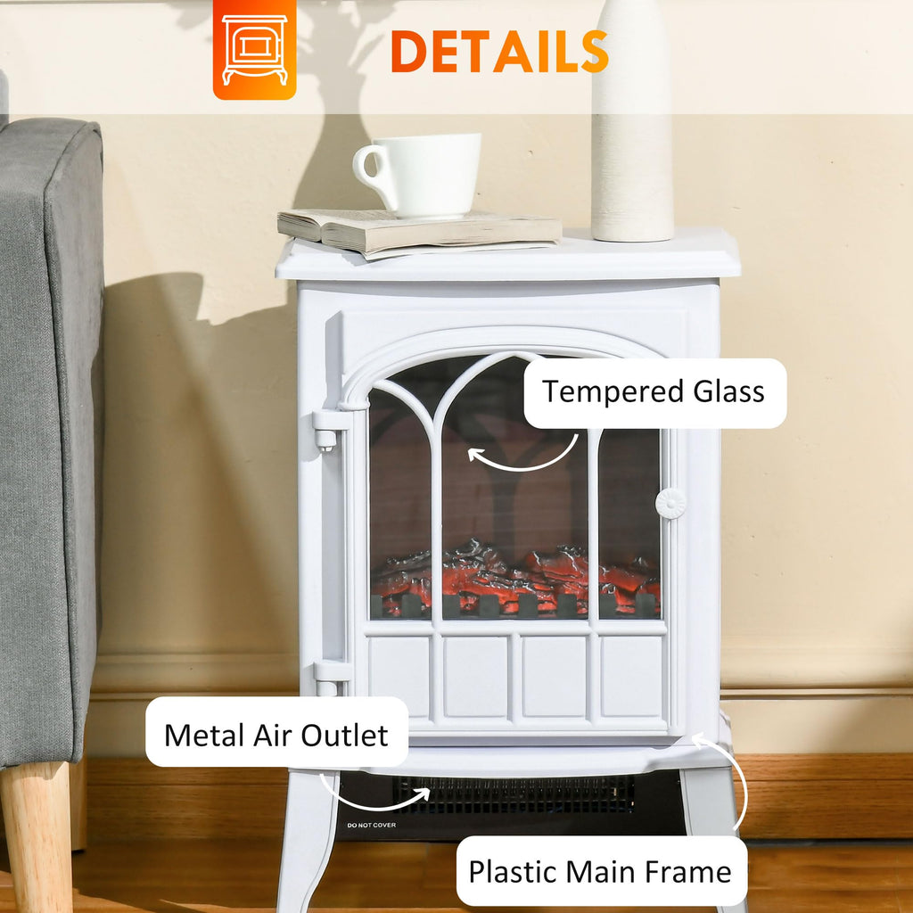 22" Electric Fireplace Stove Freestanding Fire Place Heater White