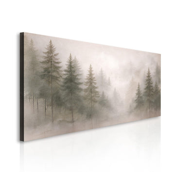 Soft Fog Forest 99 Canvas Wall Art, Misty Nature, 18x36