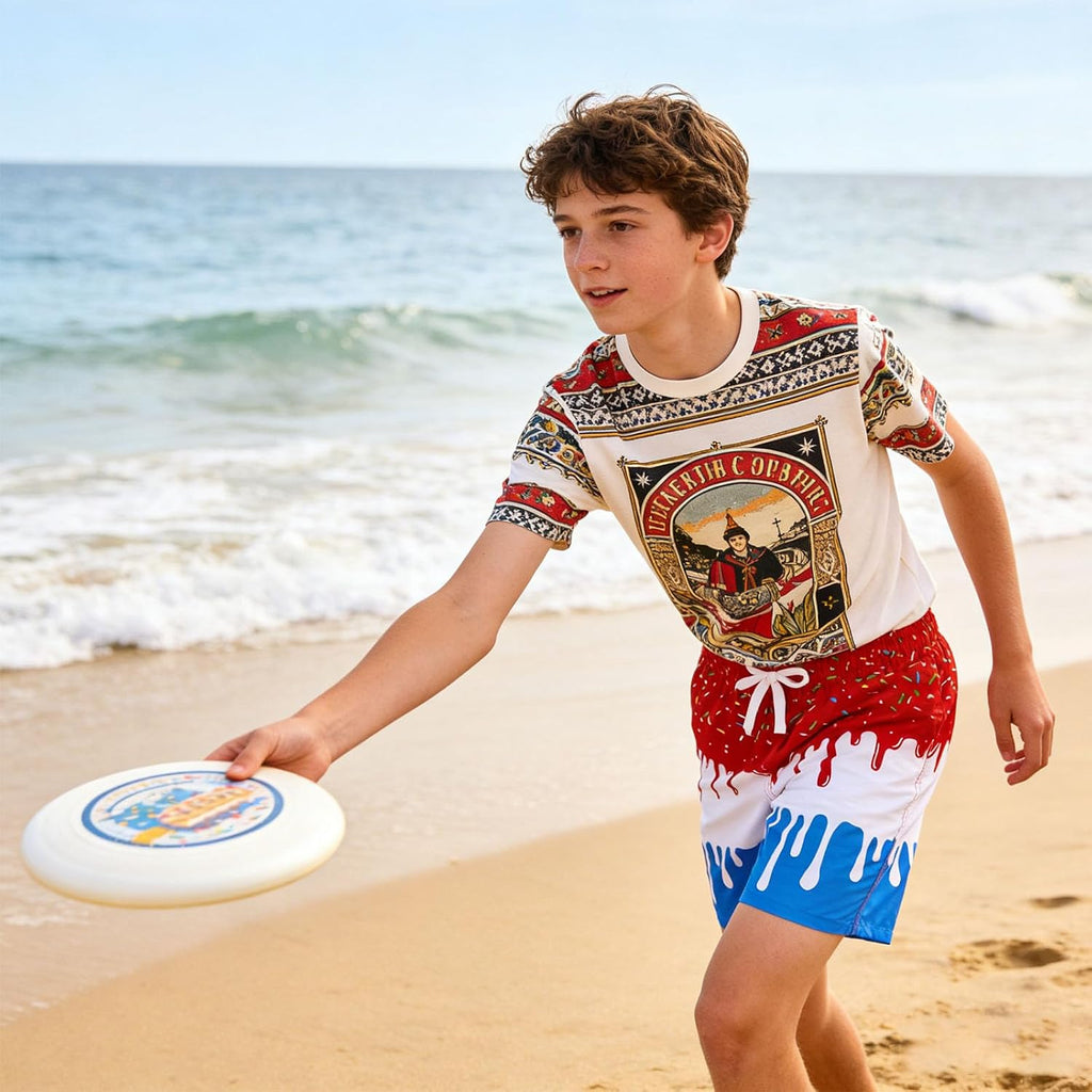 Boys Swim Trunks with Compression Liner Bathing Suit