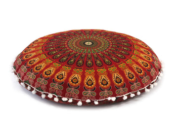 ICC 32 Inch Floor Pillows & Cushion Covers, Decorative Hippie Mandala Pouf Pillow Cover Bohemian Seating Meditation
