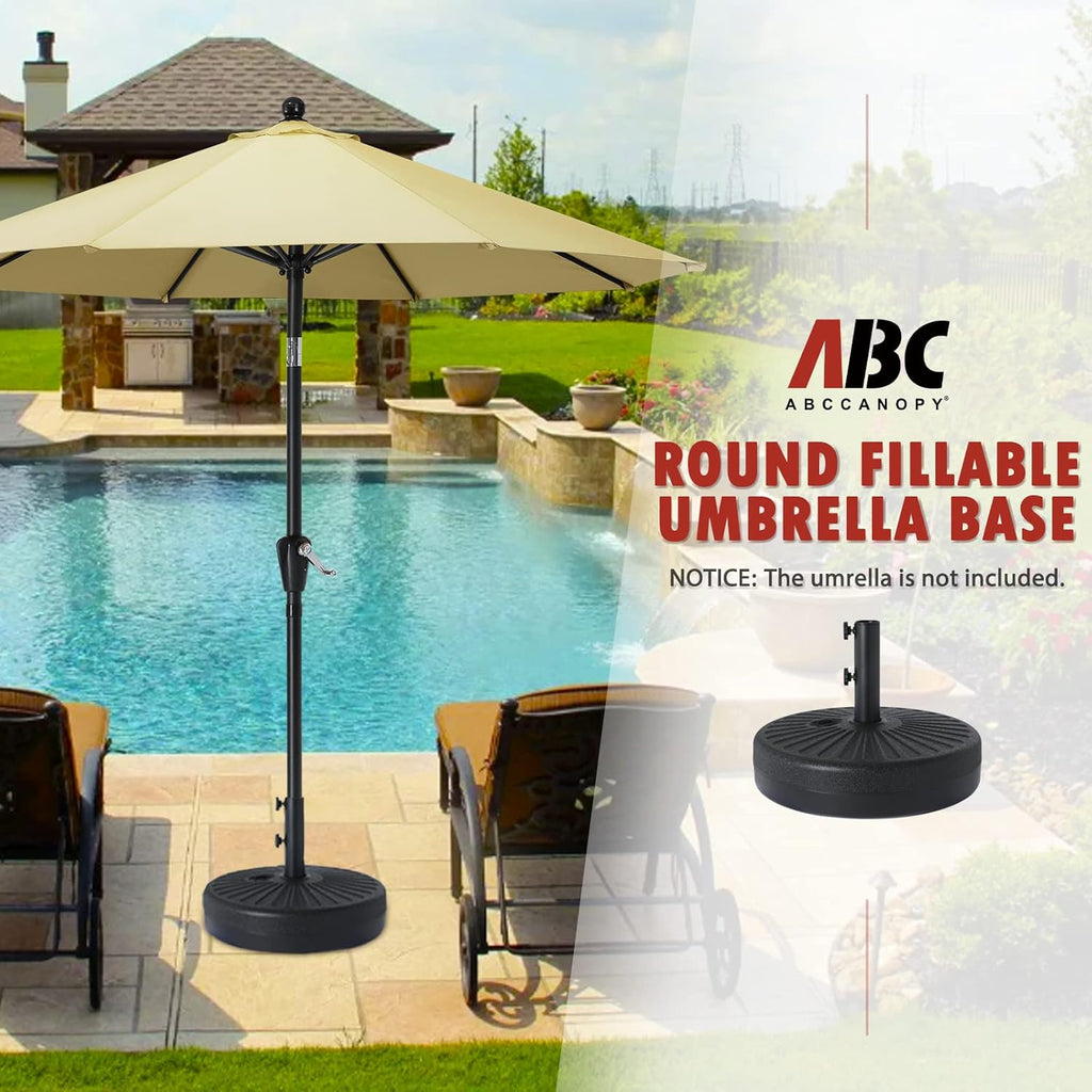 48.5lbs Umbrella Base Water Filled Stand Market Patio Outdoor Heavy Duty Umbrella Stand Holder(Black)