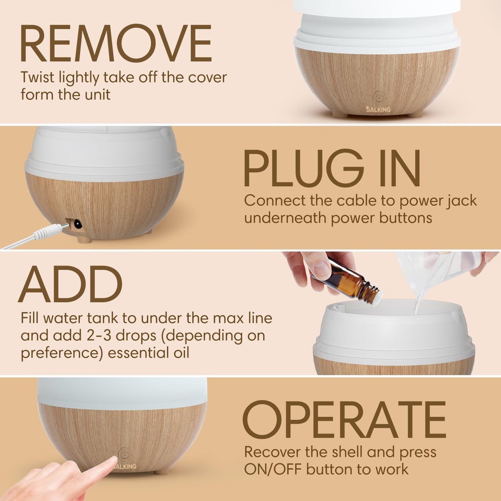 Essential Oil Diffuser 2 Pack, 100ml Aromatherapy Diffuser