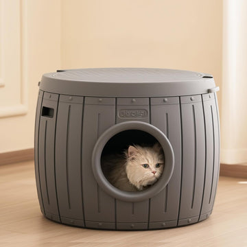 Cat Caves for Indoor Cats, Plastic Cat Cage Bed Hideaway Enclosure Kitty Scratch Indoor & Outdoor Detachable Cave