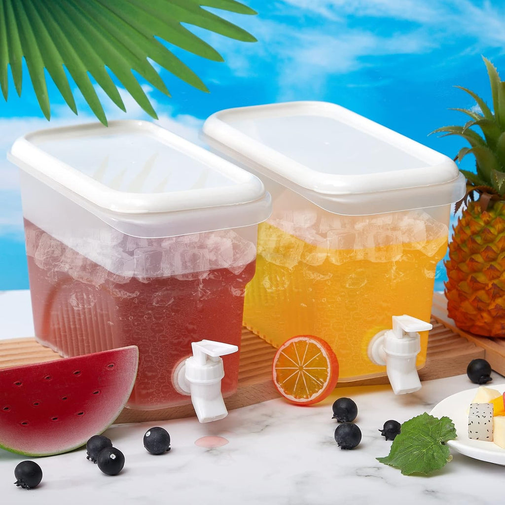 Fridge Drink Dispenser with Spigot, 2 Gallon (8 Liter) - Set of 2