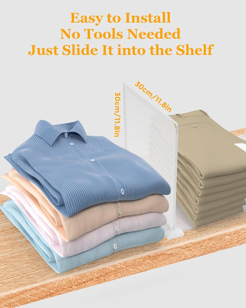Shelf Dividers for Closet Organization, Portable Closet Shelf Divider, Closet Dividers for Shelves, Shelf Separators