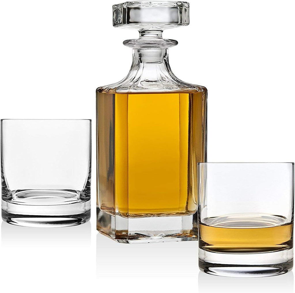 Clarion Square Whiskey Decanter with Glass Stopper for Wine, Bourbon, Brandy, Liquor, Juice 25 oz