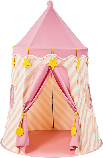 Kids Play Tent, Princess Castle Pop Up Tent Kids with Star and Window, Portable Toddler Play Tent Indoor Outdoor