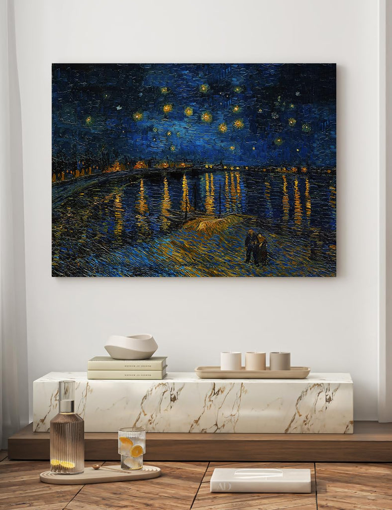 Van Gogh Canvas Wall Art, Starry Night Over the Rhone, 40x30''