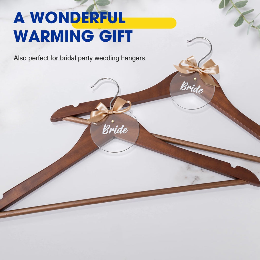 50 Pack Wooden Hangers, Wooden Clothes Hangers with Smooth Pant Bar and Shoulder Notches, Heavy Duty Hangers with