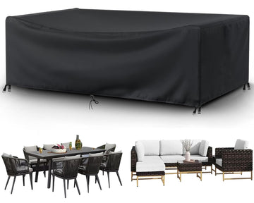 Outdoor Patio Furniture Covers Waterproof 88" L x 68" W x 30" H Rectangular Outdoor Table and Chair Set Cover Wind