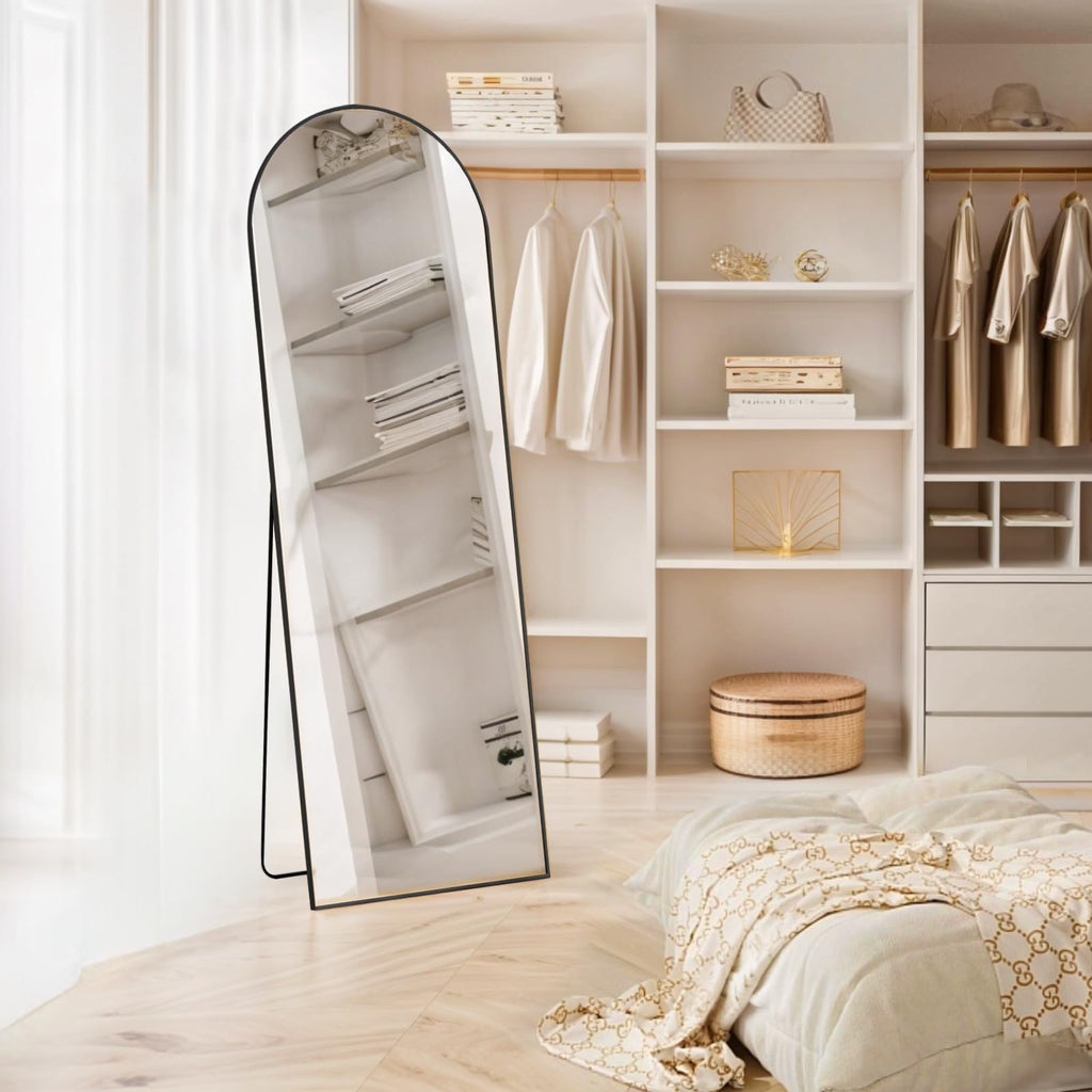 Arched Mirror Full Length, 16"x59" Body Wall Mirrors with Shatter-Proof Glass, Floor Standing, Hanging or Leaning