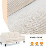 Small Couch Sofa 71" Comfy Couches for Living Room Beige 3 Seat Sofa Couch Mid Century Modern Sofa Furniture Couches