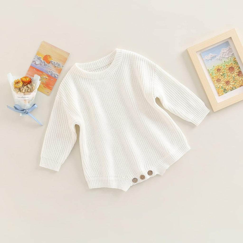 Baby Boy Girl Sweater Oversized Long Sleeve Knitted Romper