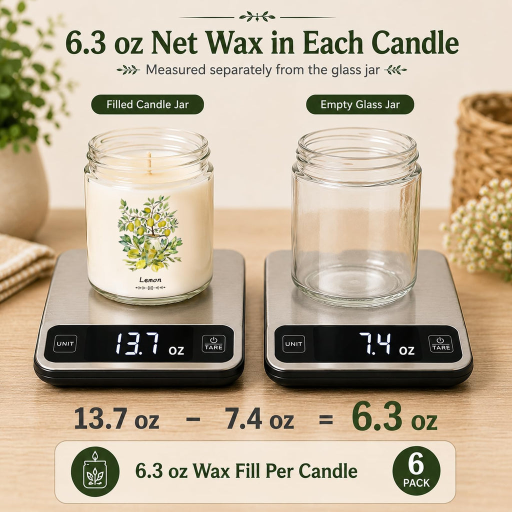 6-Pack Scented Soy Candles, 37.8 oz Gift Set for Women