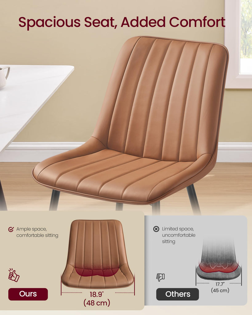 Dining Chairs Set of 6, Upholstered Kitchen Chairs, PU Leather