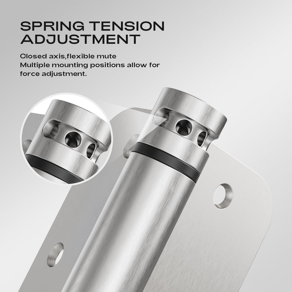 2 Pack Self-Closing Door Hinge 3.5 Inch 5/8" Radius Satin Nickel