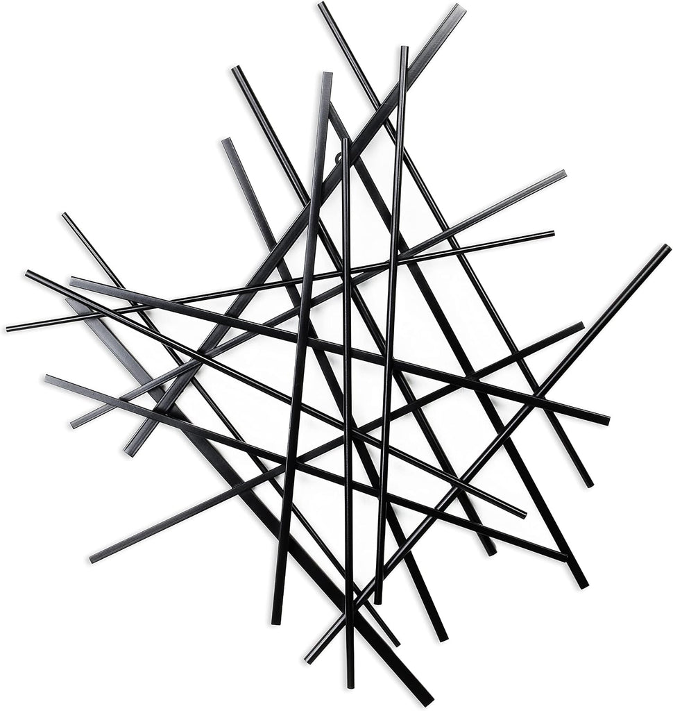 Avalon Abstract Metal Wall Decor - Handcrafted Modern 28.5" Black Sculpture